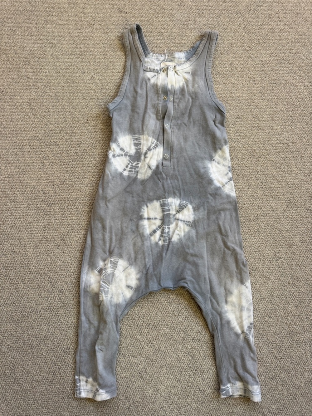 Kids Tie-Dye Grey One-Piece Romper